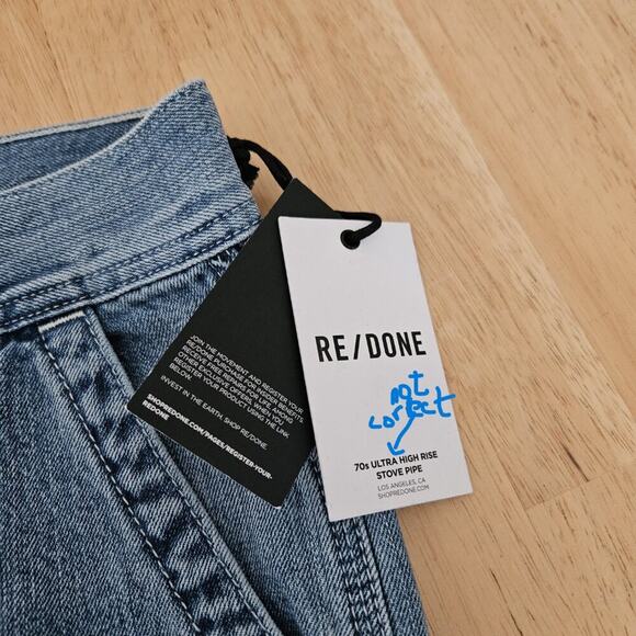 RE/DONE Utility Loose Straight-Leg Jeans Raw Hem - Vintage Fade - sz 26 NWT - Picture 6 of 12